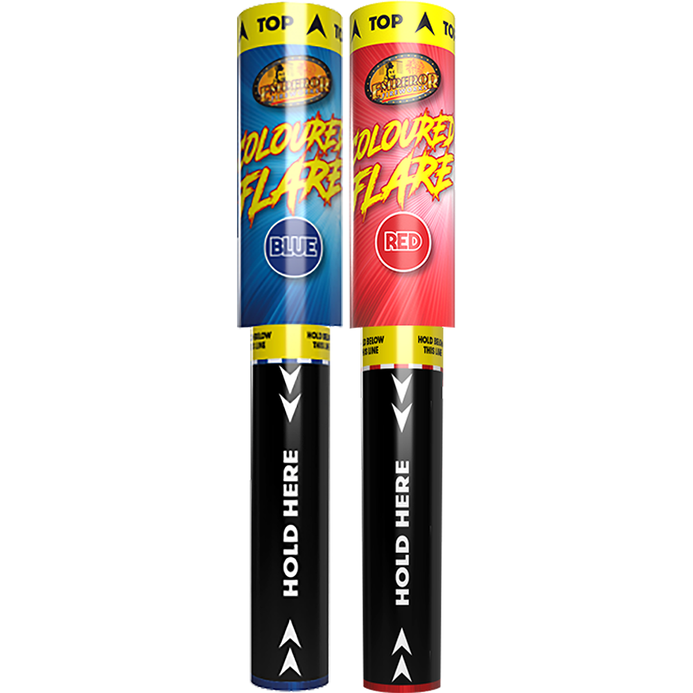 COLOURED FLARES RED & BLUE
