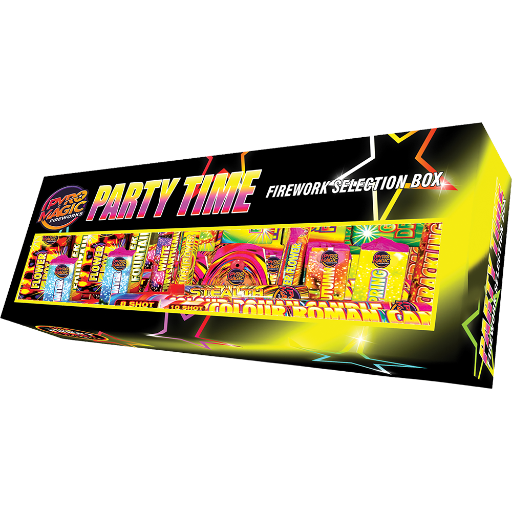 Party Time Selection Box. Contains 18 pieces.