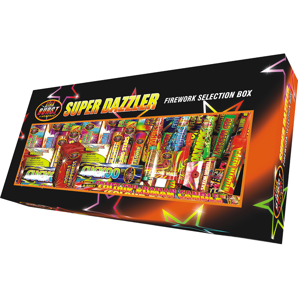Super Dazzler Selection Box. Contains 32 pieces.
